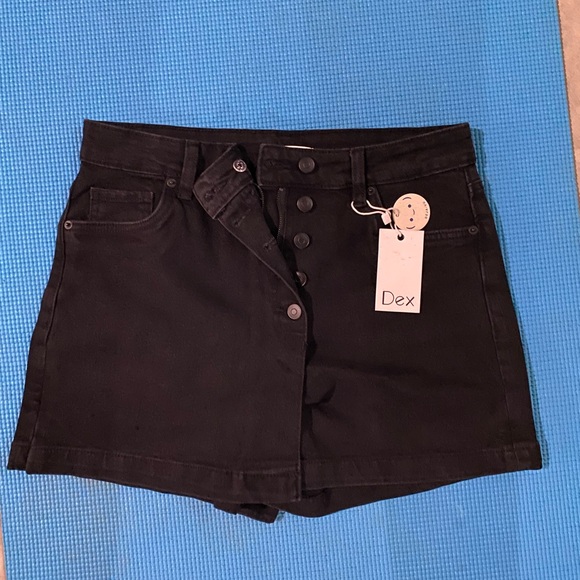 #11 NWT DEX Black High Rise Denim Skorts Size 28 - Picture 5 of 9